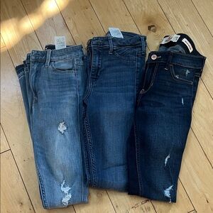 Hollister Women's Skinny Jeans - Light and Dark Blue